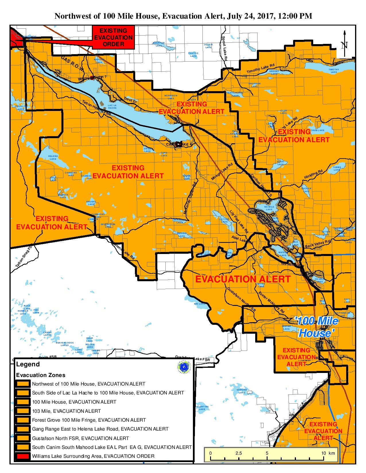 Map   Northwest Of 100 Mile House Evacuation Alert  1 Page 001 