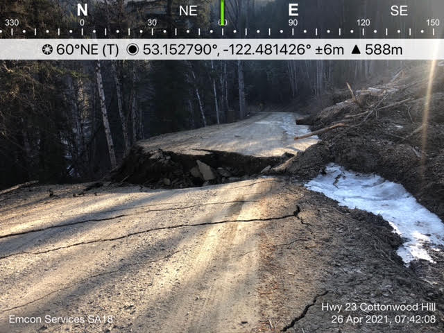 Work continued through the winter on Cariboo roads impacted by slides