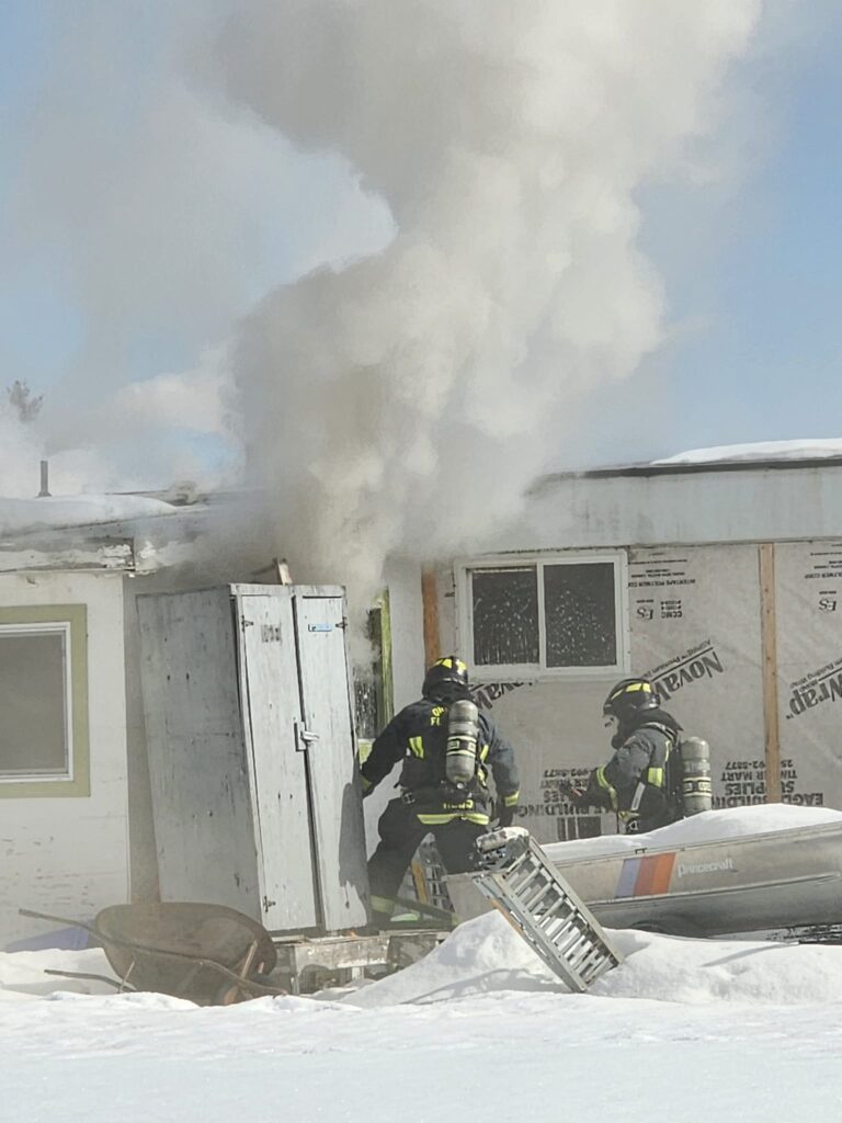 Fire caused significant damage to a trailer in West Quesnel