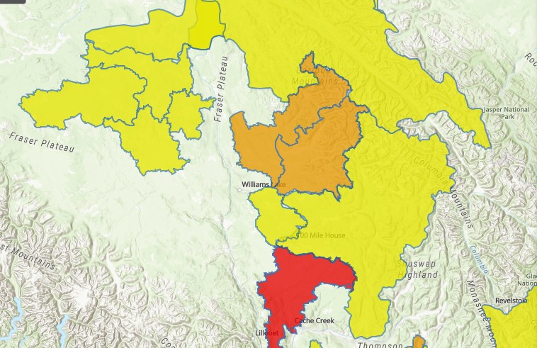 Flood watch will be on east of Quesnel this weekend