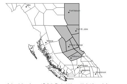 Smoky skies rolling in for parts of the Cariboo