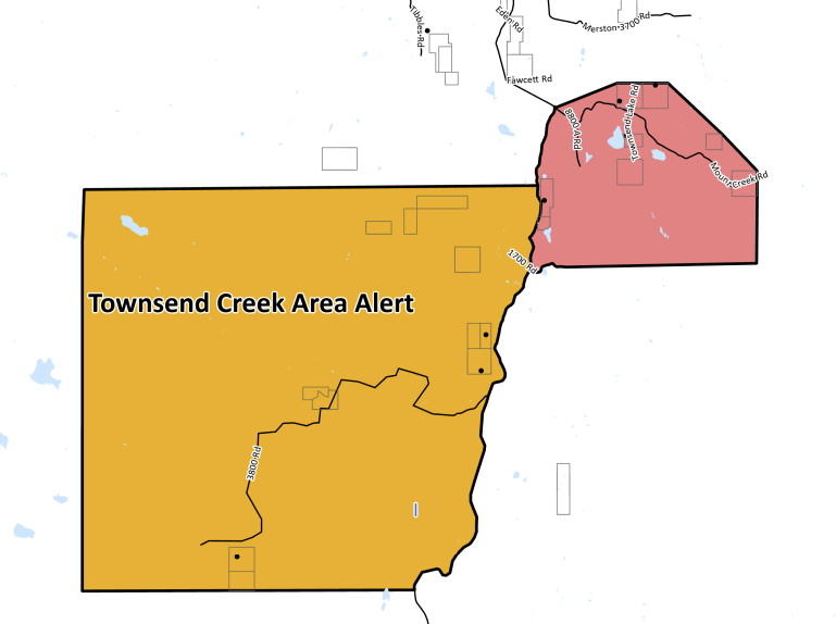 Evacuation Alert issued near Townsend Creek area