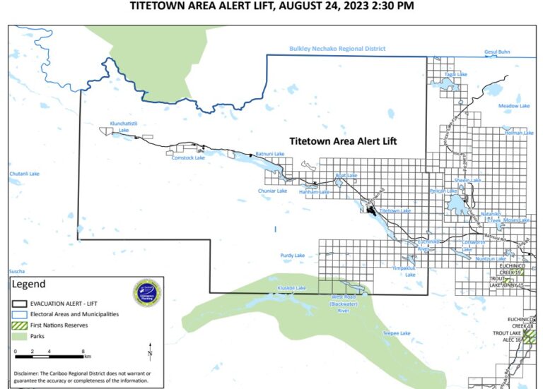 Cariboo Regional District lifts evacuation alert issued earlier this month