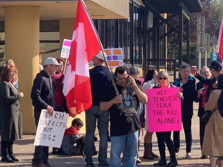 Gender ideology being taught in schools was the focus of protests and counter-protests in Quesnel, Williams Lake and 100 Mile