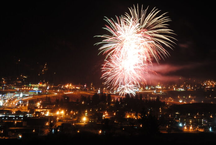 fireworks over WL G Breck